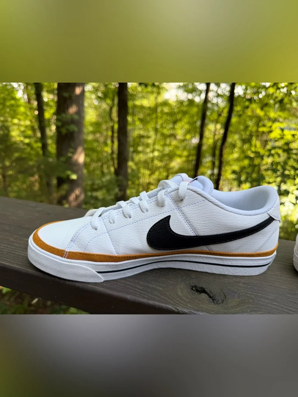Nike Court Legacy Men’s Low Top Lace-Up Sneakers White/Black/Gold DH3162-100